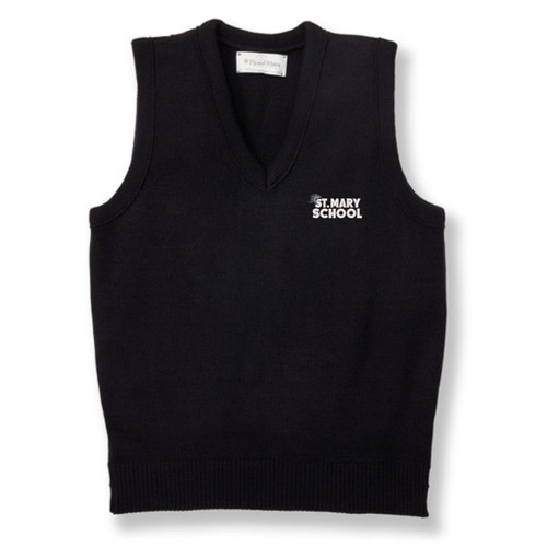 V-Neck Sweater Vest with embroidered logo [NJ390-6600/SMW-NAVY]