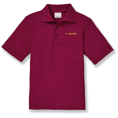Short Sleeve Polo Shirt with embroidered logo [NY310-KNIT-AGO-CARDINAL]