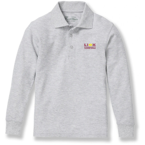 Long Sleeve Polo Shirt with embroidered logo [NJ020-KNIT/LCS-ASH]