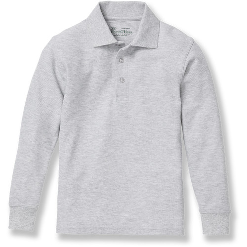 Long Sleeve Polo Shirt with embroidered logo [VA296-KNIT-LS-ASH]