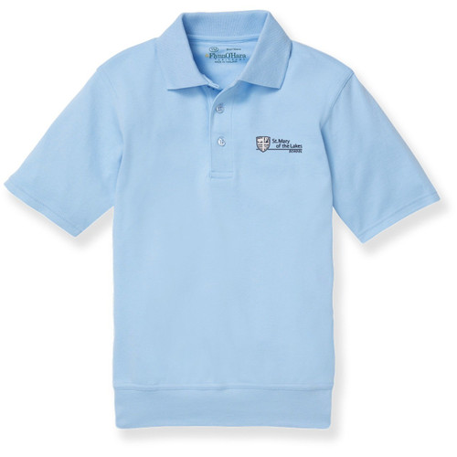 Short Sleeve Banded Bottom Polo Shirt with embroidered logo [NJ244-9611/MLM-BLUE]