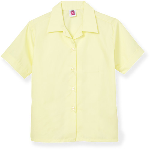 Short Sleeve Convertible Collar Blouse [NY528-354-YELLOW]