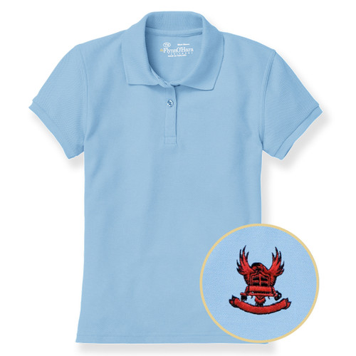 Ladies' Fit Polo Shirt (Nicaea) with embroidered logo [GA027-9727-NIC-BLUE]