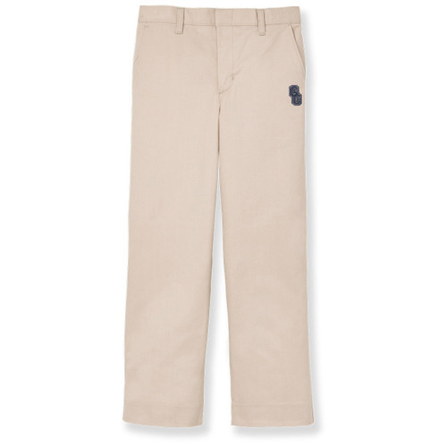 Pleated Twill Pants with embroidered logo [MD206-TWIL/GCO-KHAKI]
