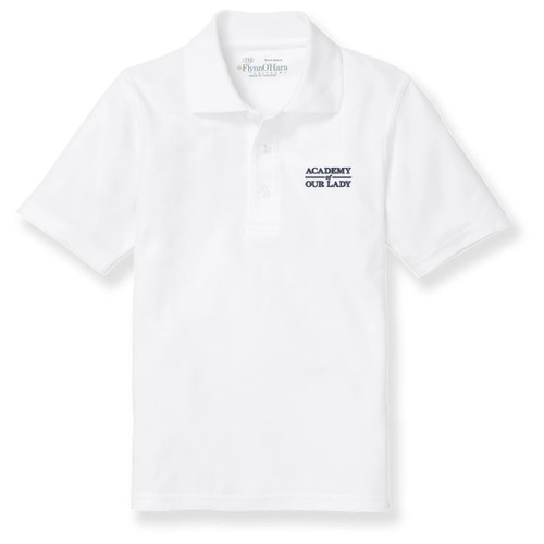 Short Sleeve Polo Shirt with embroidered logo [NJ202-KNIT-AOL-WHITE]