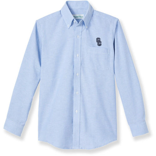 Long Sleeve Oxford Shirt with embroidered logo [MD206-OX-L GCO-BLUE]