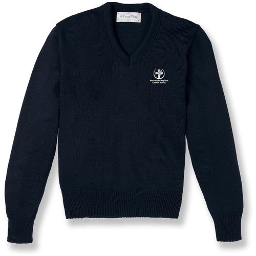 V-Neck Pullover Sweater with embroidered logo [PA558-6500/RRP-NAVY]