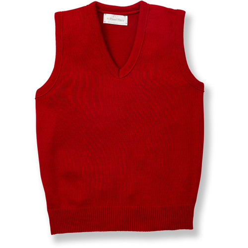 V-Neck Sweater Vest with embroidered logo [PA040-6600-LIPSTICK]
