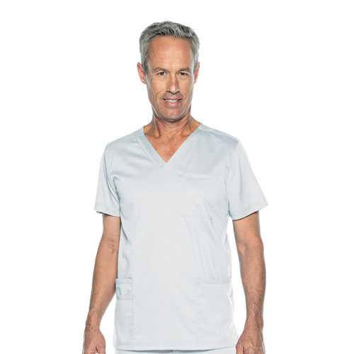 Men's Performance V-Neck Top with heat transferred logo [NY043-4253-WHITE]