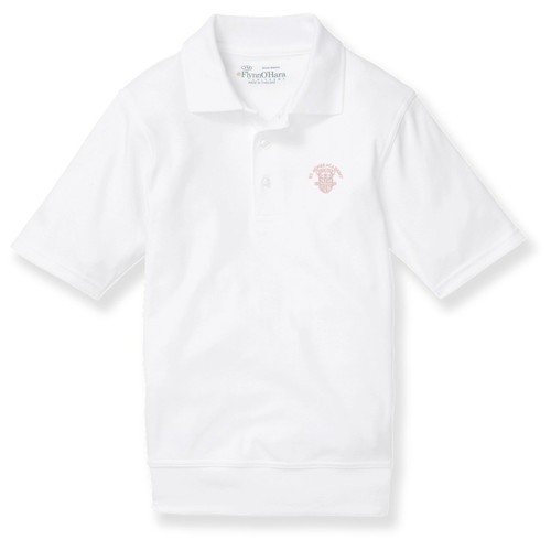 Short Sleeve Banded Bottom Polo Shirt with embroidered logo [TN004-9611/AGD-WHITE]