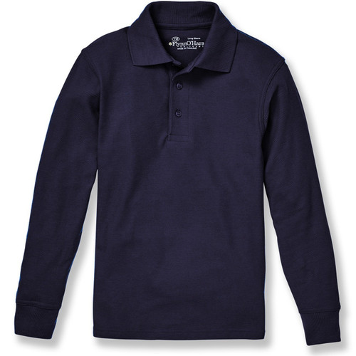Long Sleeve Polo Shirt with embroidered logo [NC060-KNIT-LS-DK NAVY]