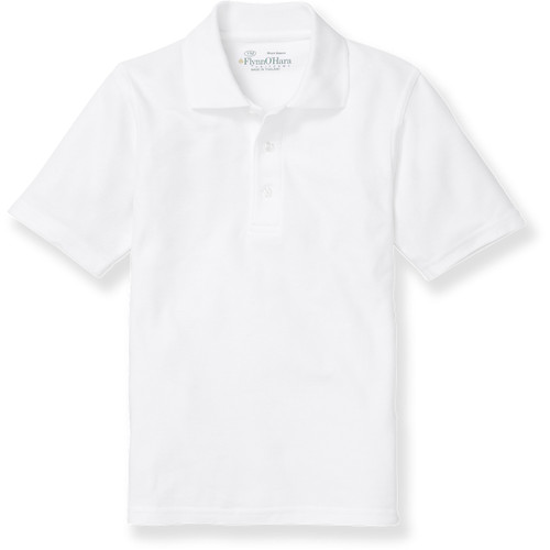 Short Sleeve Polo Shirt with heat transferred logo [TX136-KNIT-SS-WHITE]