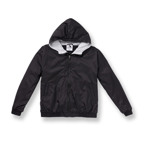 Nylon Shell Jacket with Hood with embroidered logo [TX049-3277-BLACK]