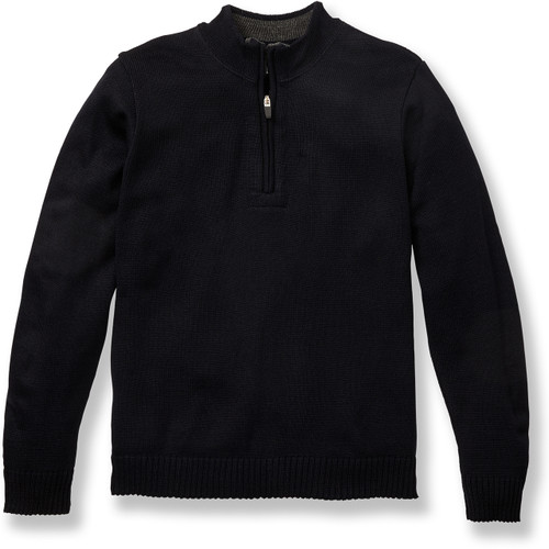 1/4 Zip Pullover Sweater with embroidered logo [MI009-6552-NV W/CHA]