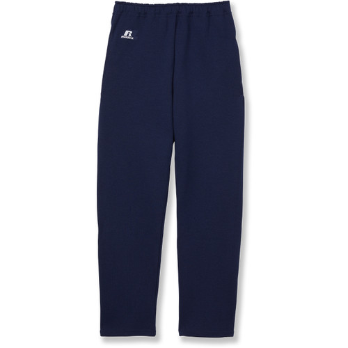 Open Bottom Sweatpant with heat transferred logo [DE002-596R-NAVY]