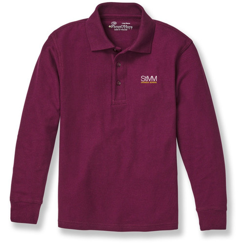 Long Sleeve Polo Shirt with embroidered logo [NC014-KNIT/MMA-MAROON]