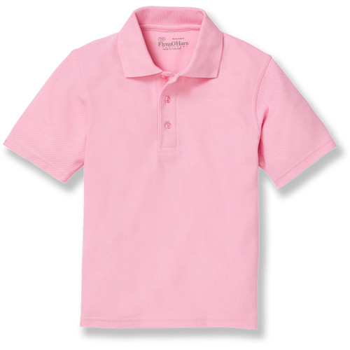 Short Sleeve Polo Shirt with embroidered logo [FL039-KNIT-SQM-PINK]