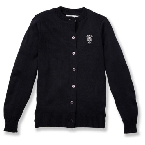 Crewneck Cardigan with embroidered logo [NJ307-6000/LLV-NAVY]