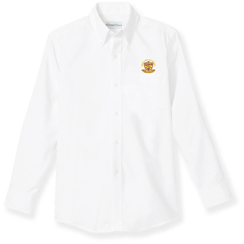 Long Sleeve Oxford Shirt with embroidered logo [GA021-OX-L NEX-WHITE]