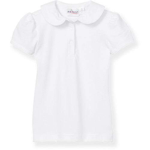Peterpan Collar Polo with embroidered logo [VA010-7744-WHITE]