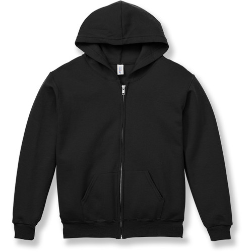 Full-Zip Hooded Sweatshirt with embroidered logo [NJ775-993/LIC-BLACK]
