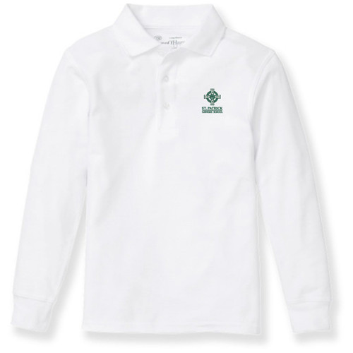 Long Sleeve Polo Shirt with embroidered logo [NC374-KNIT/PSC-WHITE]