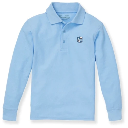 Long Sleeve Polo Shirt with embroidered logo [GA025-KNIT/IMH-BLUE]