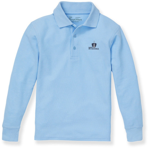 Long Sleeve Polo Shirt with embroidered logo [MD104-KNIT/PPE-BLUE]