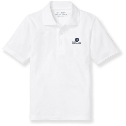 Short Sleeve Polo Shirt with embroidered logo [MD104-KNIT-PPE-WHITE]