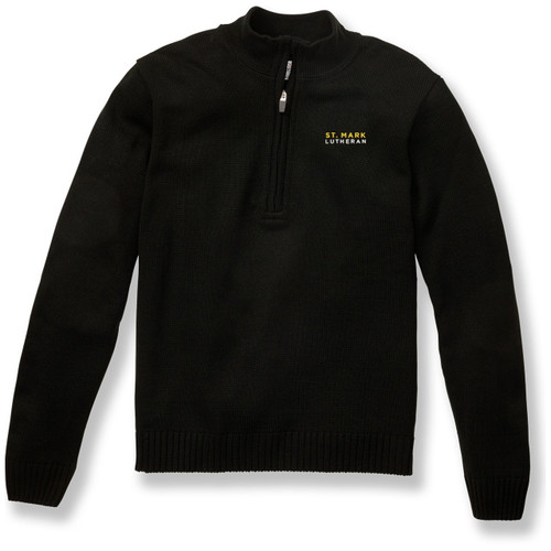 1/4 Zip Pullover Sweater with embroidered logo [TX129-6556/MLT-BLACK]