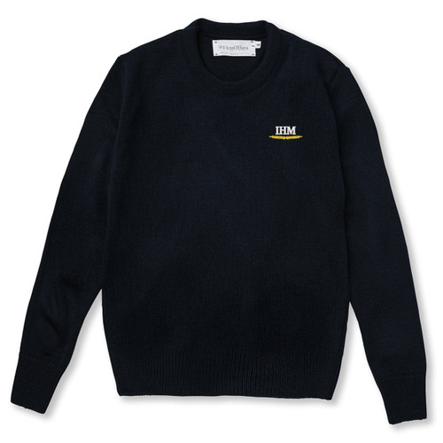 Crewneck Pullover Sweater with embroidered logo [GA007-6530/IMG-NAVY]