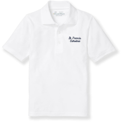 Short Sleeve Polo Shirt with embroidered logo [NJ200-KNIT-FM-WHITE]