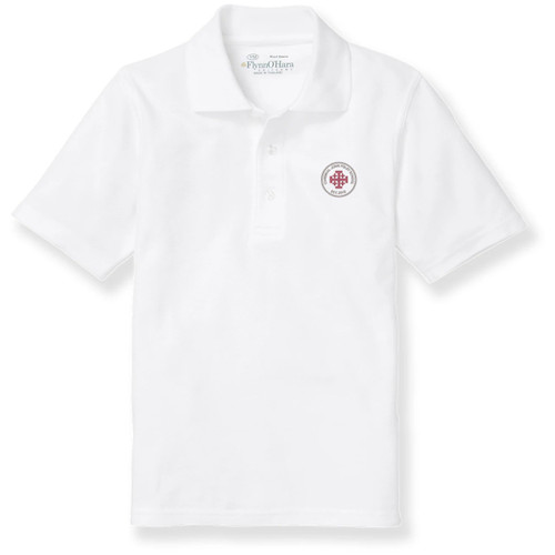 Short Sleeve Polo Shirt with embroidered logo [PA745-KNIT-CFH-WHITE]