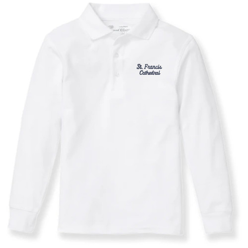 Long Sleeve Polo Shirt with embroidered logo [NJ200-KNIT/FM-WHITE]