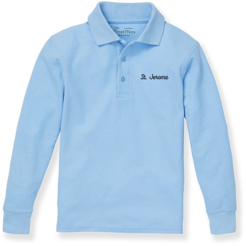 Long Sleeve Polo Shirt with embroidered logo [NJ118-KNIT/SJT-BLUE]