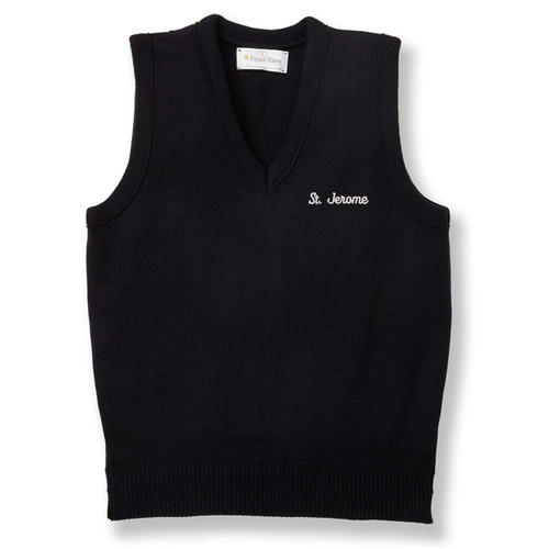 V-Neck Sweater Vest with embroidered logo [NJ118-6600/JWL-NAVY]