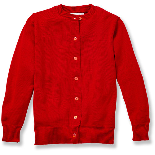 Crewneck Cardigan with embroidered logo [GA051-6000/EAS-LIPSTICK]