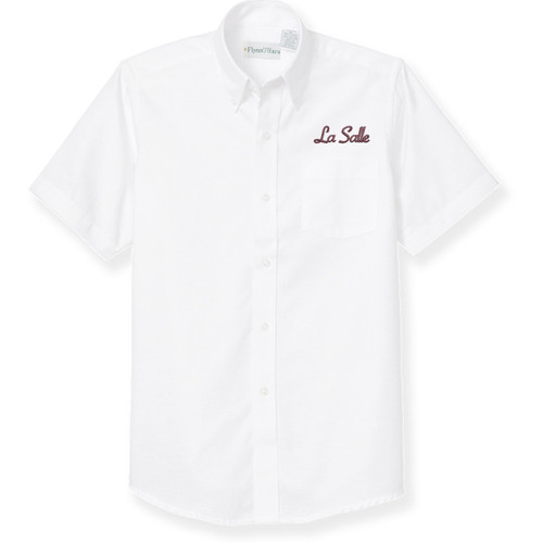 Short Sleeve Oxford Shirt with embroidered logo [RI001-OX-S LDS-WHITE]