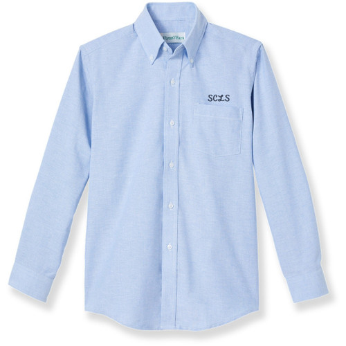 Long Sleeve Oxford Blouse with embroidered logo [PA851-OX/L SCL-BLUE]