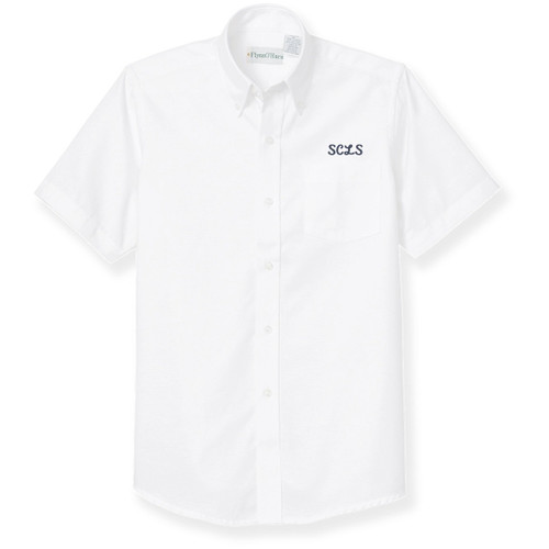 Short Sleeve Oxford Shirt with embroidered logo [PA851-OX-S SCL-WHITE]