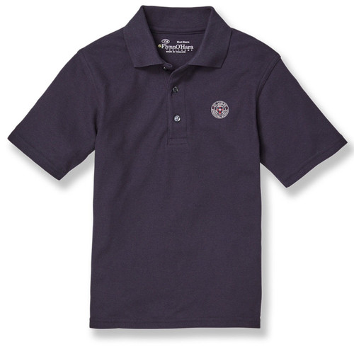 Short Sleeve Polo Shirt with embroidered logo [TX005-KNIT-LUE-DK NAVY]