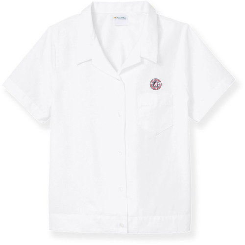 Overblouse with embroidered logo [TX005-5523/LUE-WHITE]