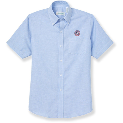 Short Sleeve Oxford Shirt with embroidered logo [TX005-OX-S LUE-BLUE]
