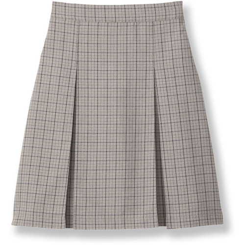 Pleated Skirt with Elastic Waist [NJ110-34-21-GY W/BL]