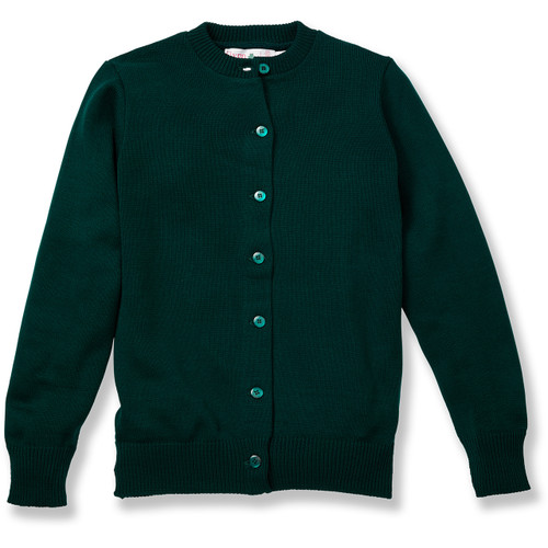 Crewneck Cardigan with embroidered logo [TX009-6000-GREEN]