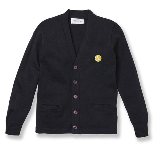 V-Neck Cardigan Sweater with embroidered logo [NY268-1001/ACB-NAVY]