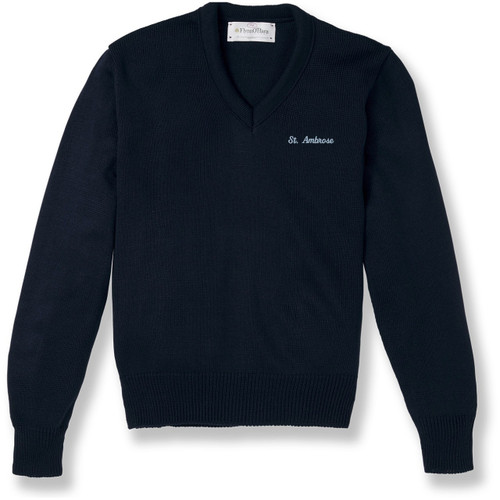 V-Neck Pullover Sweater with embroidered logo [NJ017-6500/SAP-NAVY]
