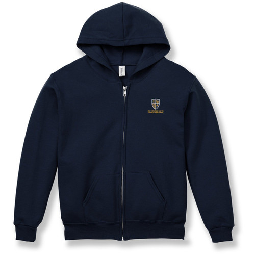 Full-Zip Hooded Sweatshirt with embroidered logo [TX018-993/DSC-NAVY]