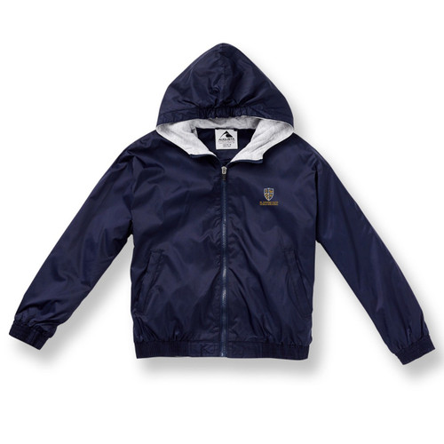 Nylon Shell Jacket with Hood with embroidered logo [TX018-3277/DSC-NAVY]