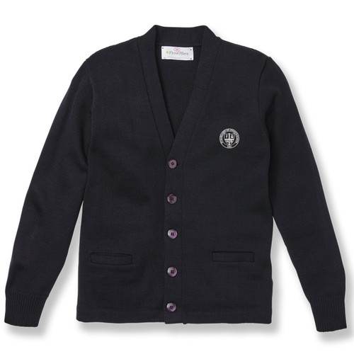 V-Neck Cardigan Sweater with embroidered logo [NY105-1001/MPE-NAVY]